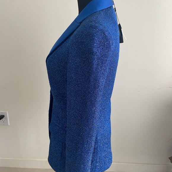 St. John Electric Blue Shimmery Blazer - Picture 4 of 10